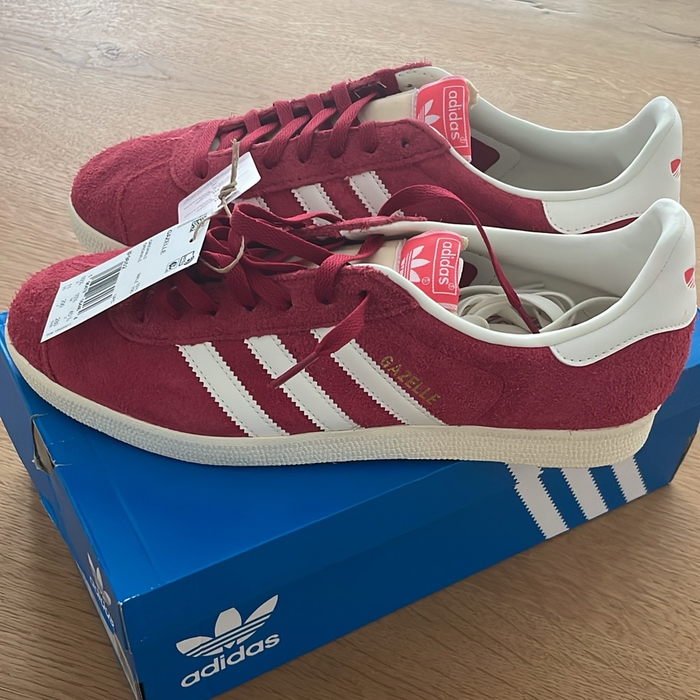 Adidas Originals Gazelle Suede Shoes Red White IF9652 Retro Casual Men Size 11